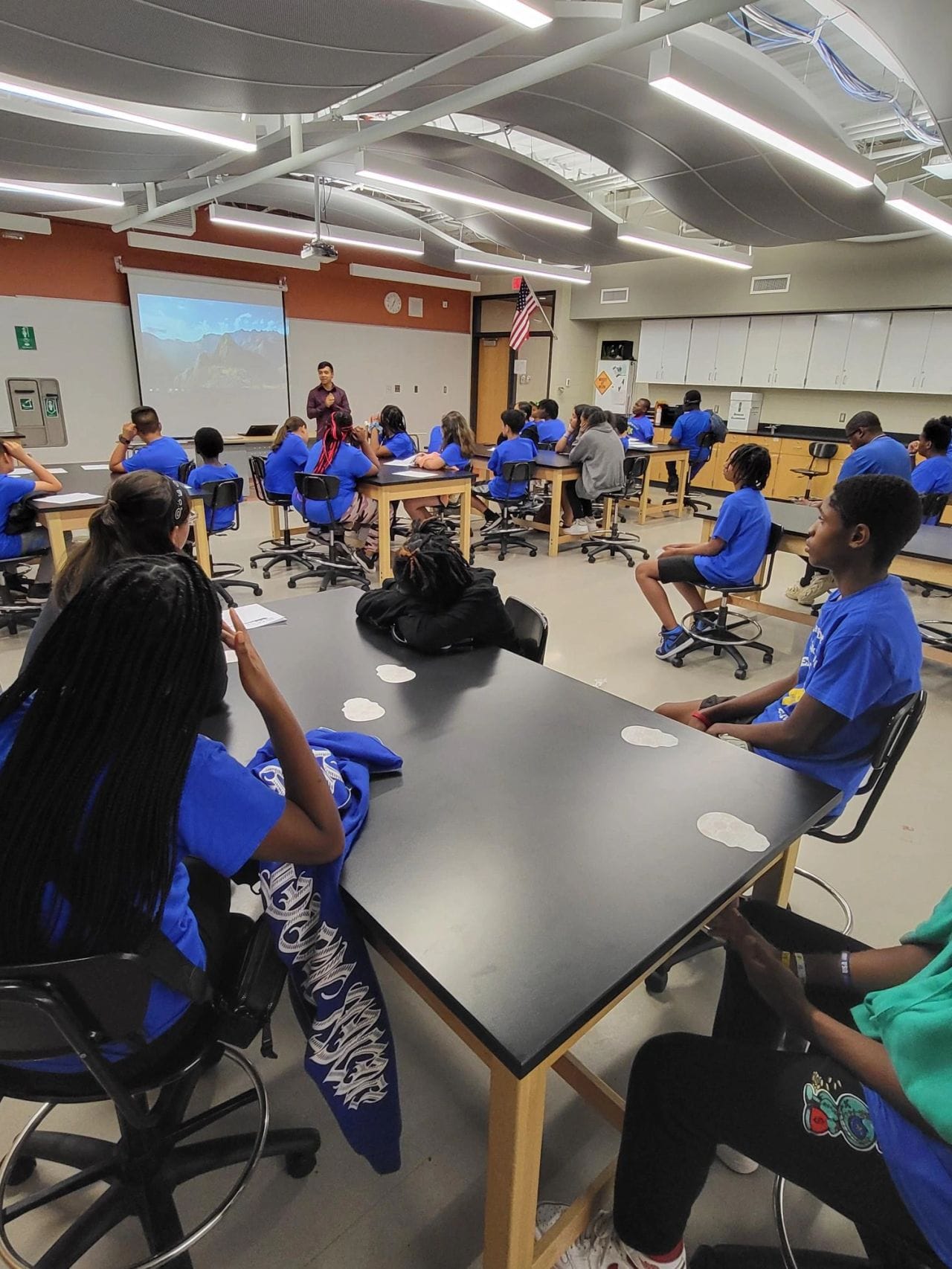 Students participating in a workshop.