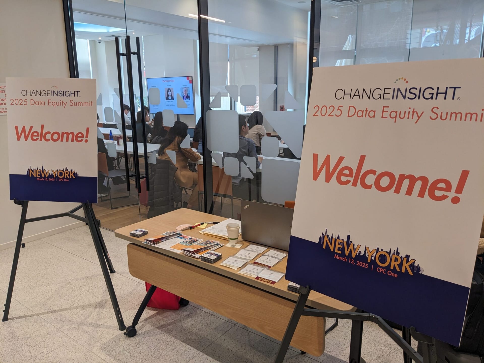 The sign-in desk at the 2025 Data Equity Summit.